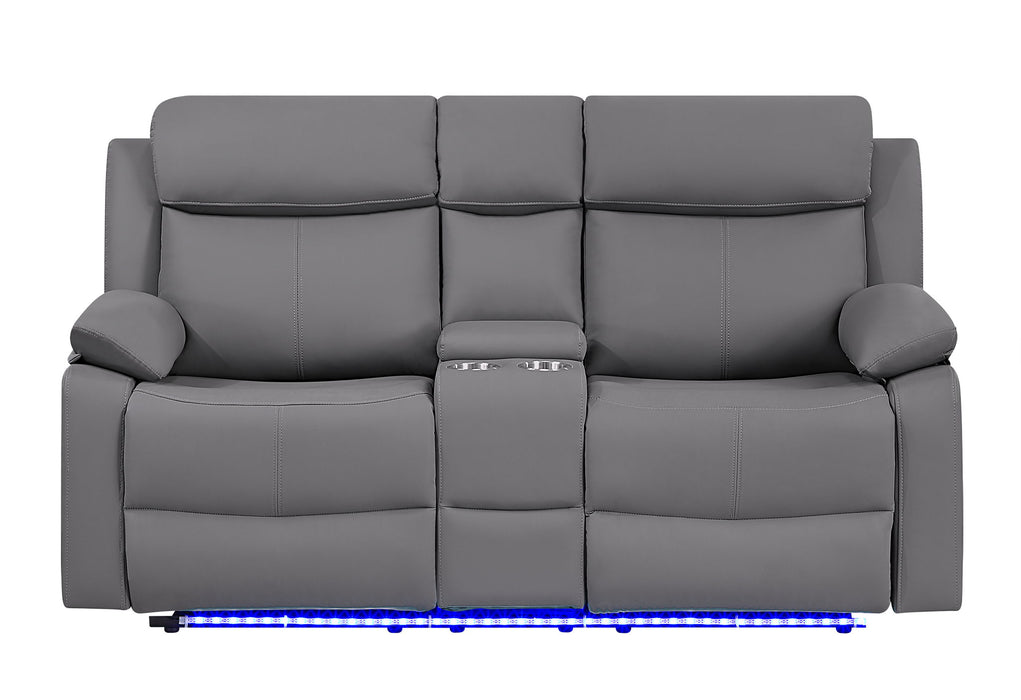 U6026 - 3 Piece Living Room Set (46A Reclining Sofa, Console Reclining Loveseat With Speaker) - Gray - alternate view 4