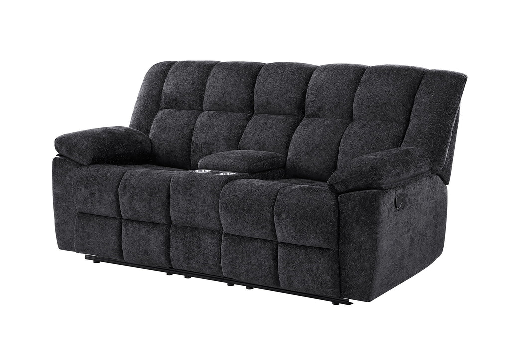 U6000 - Console Reclining Loveseat - Black - alternate view 4