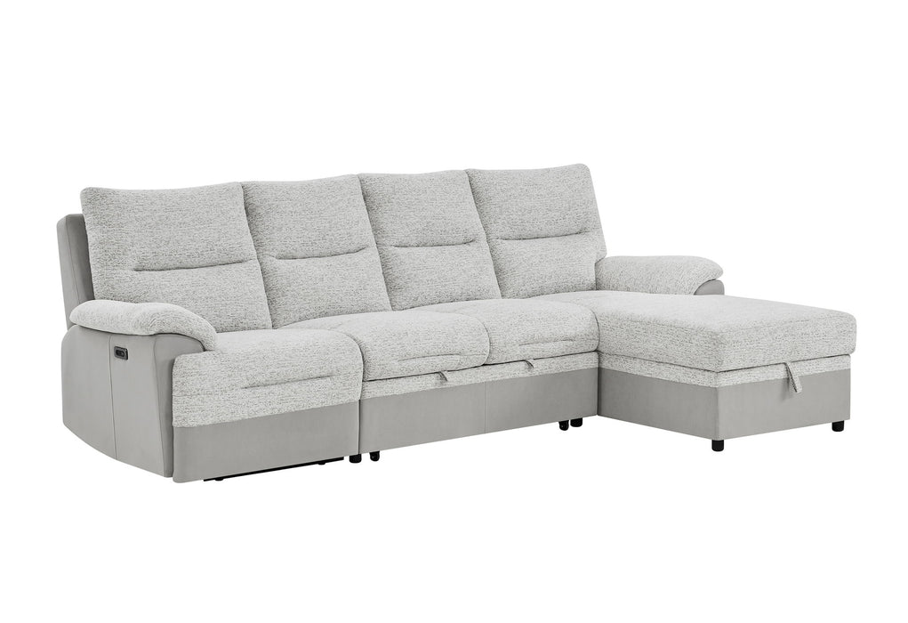 U3822 - Sectional With Pull Out Bed And USB - Light Gray - alternate view 4