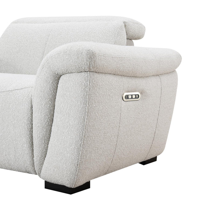 U15 - 6 Piece Beige Power Reclining Sectional With Power Headrest - White - alternate view 4