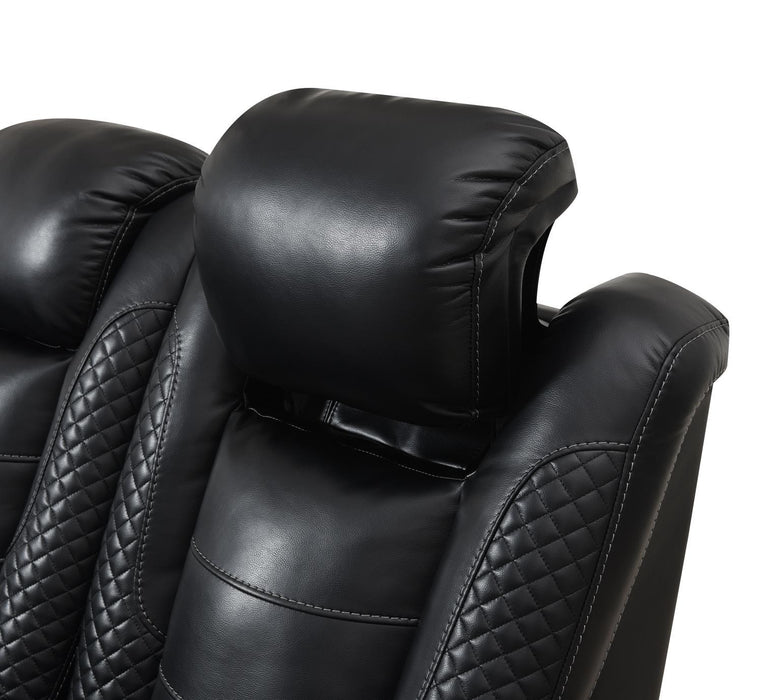 U92 - LED Power Reclining With Power Headrest, And Drop Down Table Sofa - Black - alternate view 4