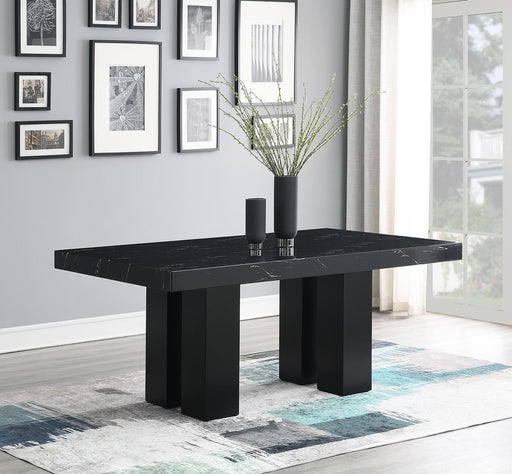 D133 - Faux Marble Dining Table - Black - alternate view 2