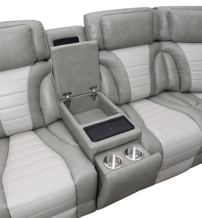 U58 - Power 3 Piece Sectional With Bluetooth Speaker And Wireless Charger - Gray - alternate view 4