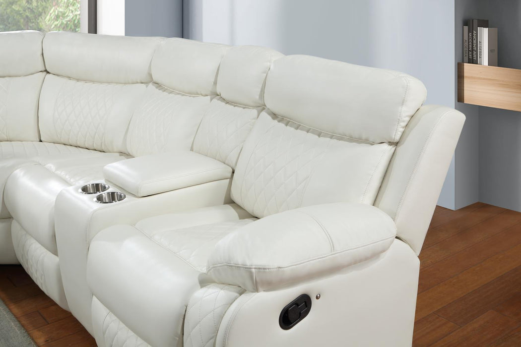 U64 - Motion 3 Piece Sectional With Bluetooth Speaker - White - Blue - alternate view 3