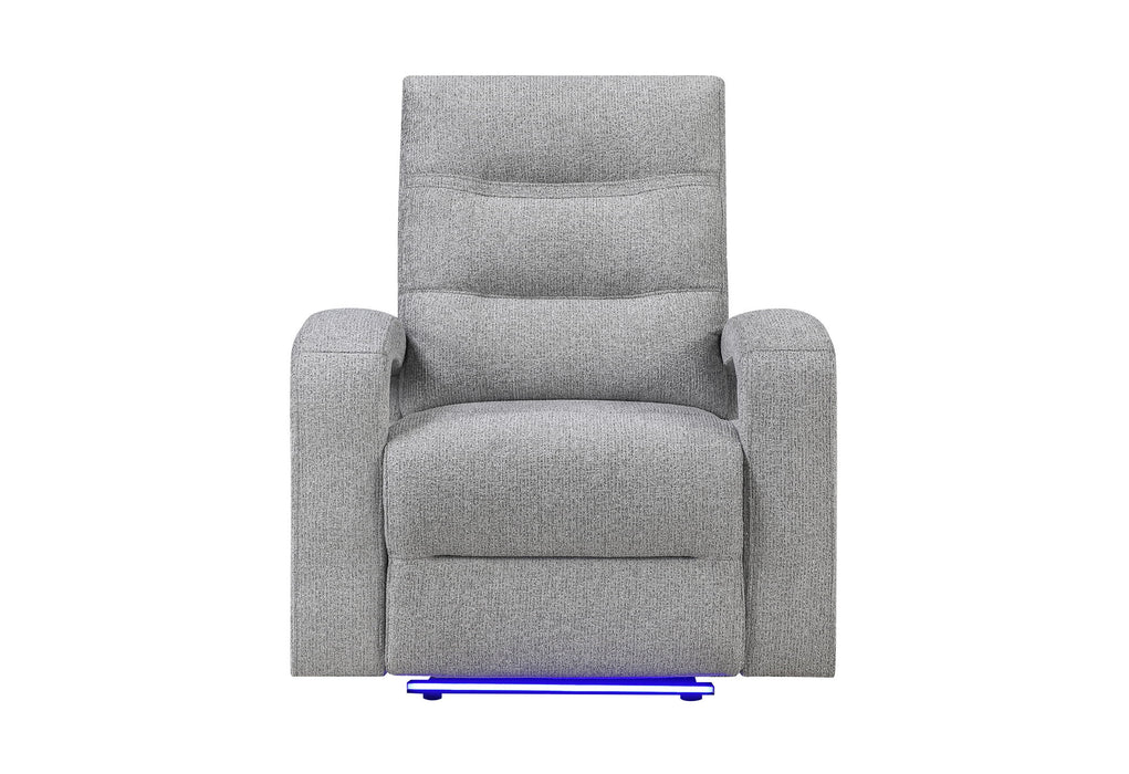 U6611 - Power Recliner With LED - Dark Gray