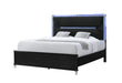 Lando - King Bed With Continuous LED - Black - alternate view 4