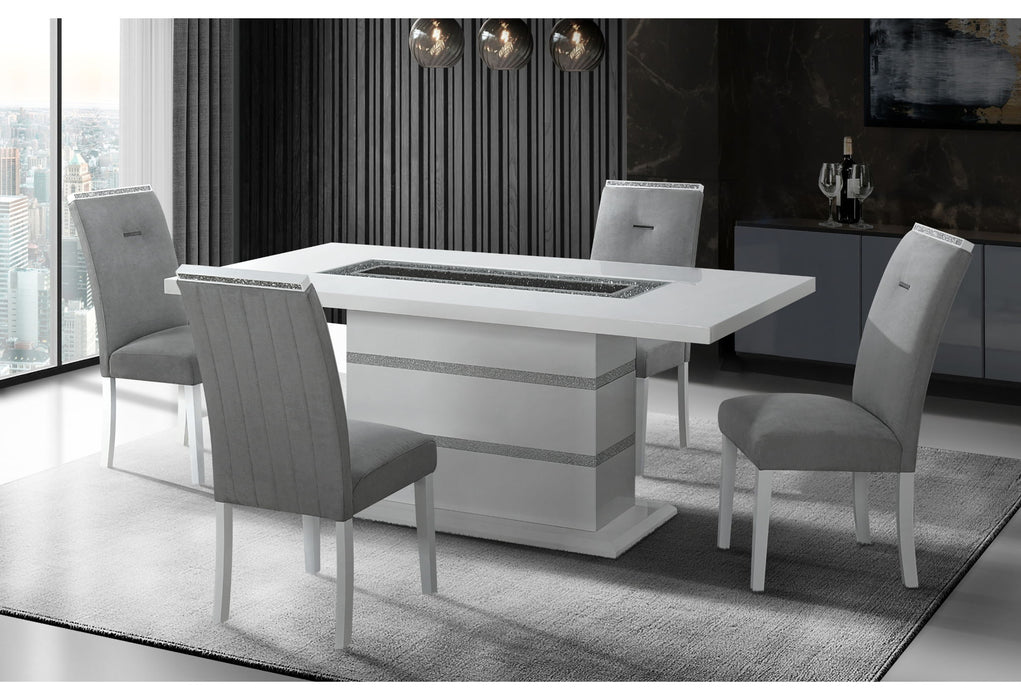 Monaco - 9 Piece Dining Room Set (Square Bar Table And 8 Bar Stools) - White - alternate view 4