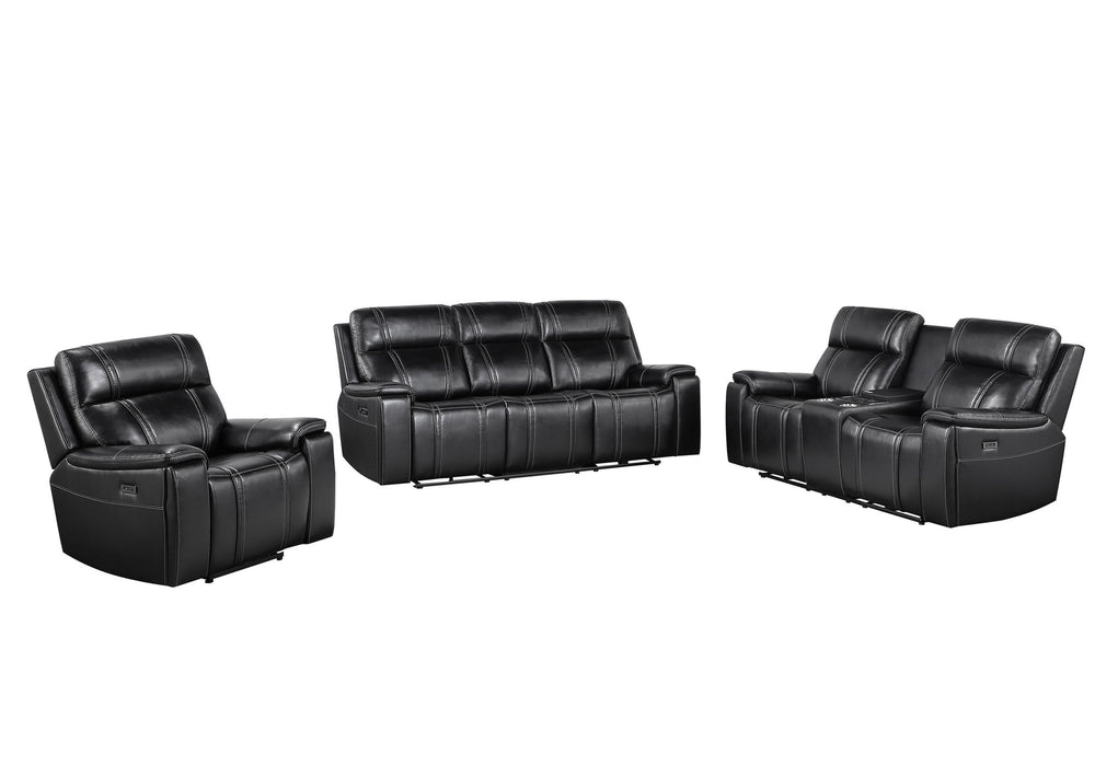 U8880 - 3 Piece Living Room Set (Power Reclining Sofa / Power Console Reclining Loveseat / Power Recliner) - Black