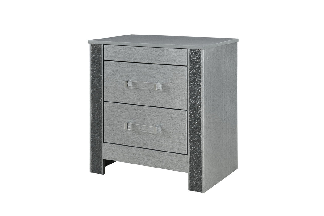 Logan - Nightstand - Silver - alternate view 4