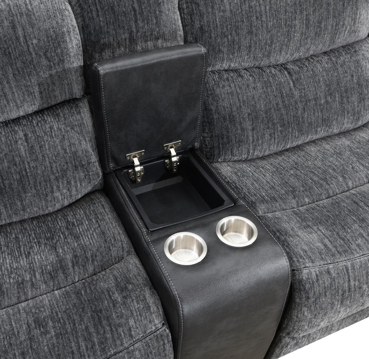 U17 - 6 Piece Power Reclining Sectional With Power Headrest - Dark Gray - alternate view 4