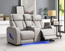U71 - Power Reclining Loveseat With Power Headrest, Massage, Heat, Ambient Light, Storage Arms / USB And Wireless Charger - Gray