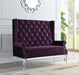 D2095 - High Back Velvet Wing Bench With Acrylic Legs - alternate view 4