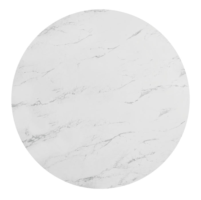 D180 - Melamin Round Dining Table - Black / White - alternate view 3