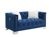 U227 - Loveseat With Two Fur Pillows - Blue