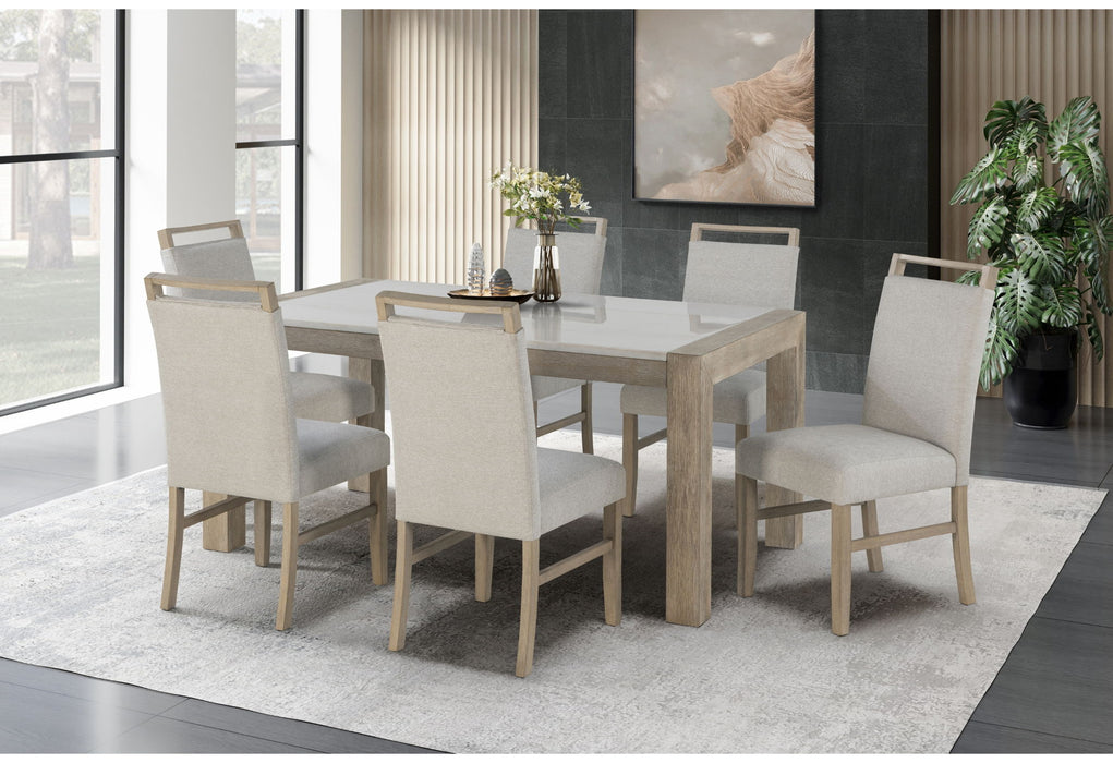 D1321 - 5 Piece Dining Room Set (Dining Table And 4 Dining Chairs) - Light Gray / White - alternate view 3
