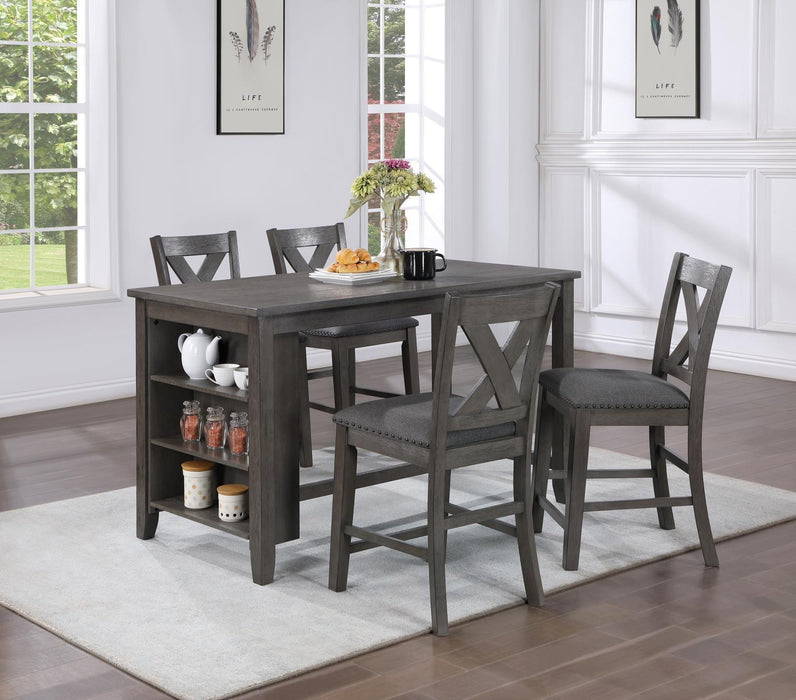 D176 - Pub Table With Wine Rack - Gray - alternate view 2