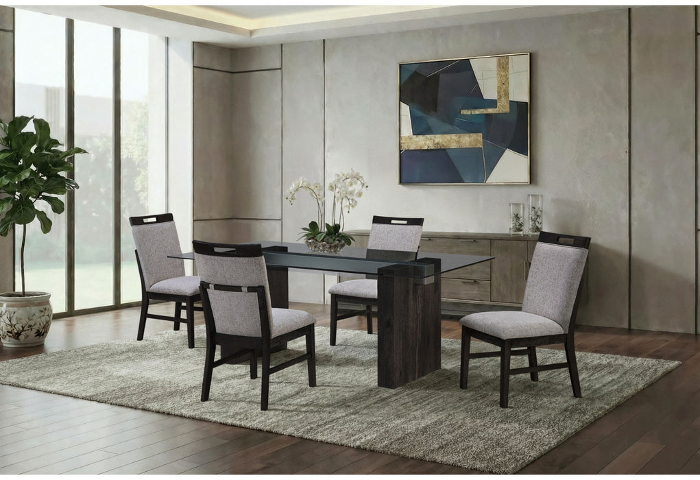 D4238 - Dining Table - Clear / Dark Brown - alternate view 4