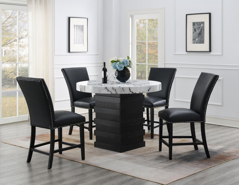 D141 - Round Counter Height Table - White / Black - alternate view 4