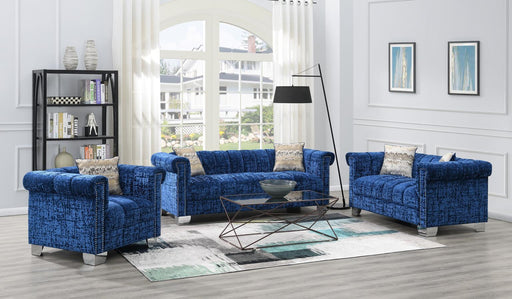 U230 - Dark Crushed Velvet Sofa - Blue