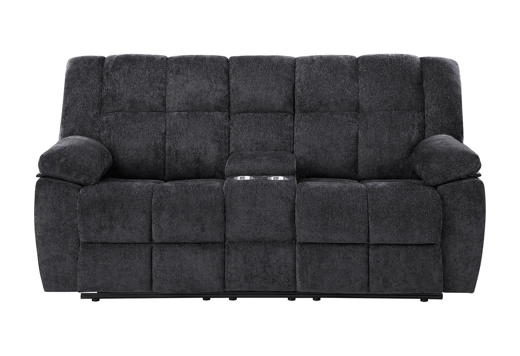 U6000 - Reclining Sofa / Console Reclining Loveseat - Black - alternate view 3
