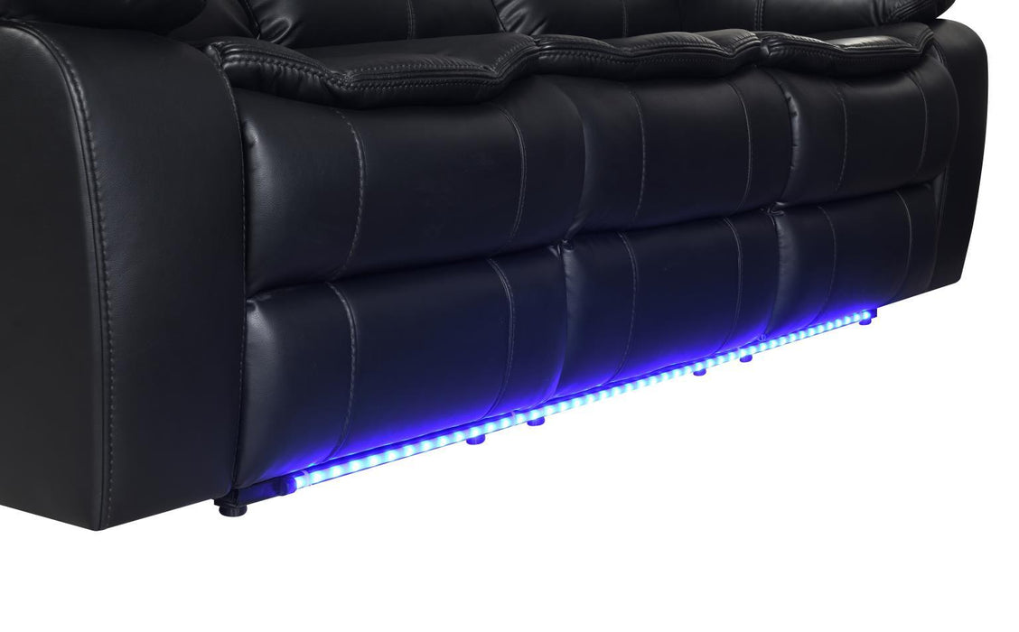 U100 - Power Reclining Sofa With LED Light - Black - alternate view 4
