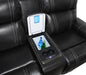 U68 - LED Power Reclining Loveseat With Console & Fridge,Wireless Charger, With Vibrator Arms - Black - alternate view 4