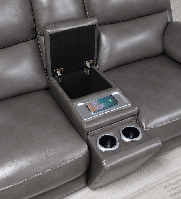 U108 - Reclining Loveseat (Gel Faux Leather) - Gray - alternate view 4