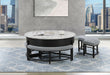 T42 - 4 Piece Living Room Set (Coffee Table With 3 Stools) - Black / Dark Gray - alternate view 4