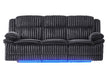 U8686 - Power Reclining Sofa With LED / Hidden Drawer And Drop Down Table - Black