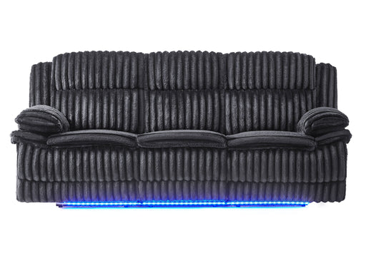 U8686 - Power Reclining Sofa With LED / Hidden Drawer And Drop Down Table - Black