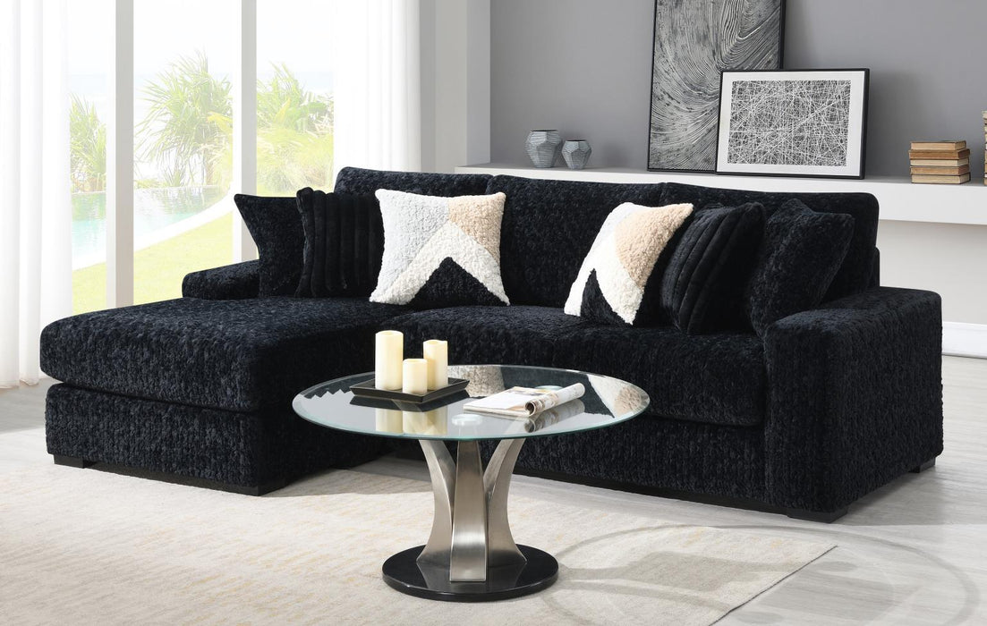 U281 - 6 Piece Setional With Right Chaise (1 LAF + 1 Wedge + 2 Armless Chair + 1 Console + 1 RAF Chaise) - Black - alternate view 4