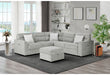 U9401 - Sectional With 3 Pillows And Ottoman - Nickel - alternate view 4