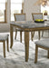 D076 - Rectangular Dining Table - Dark Dray Brush / Graystone Marble - alternate view 4