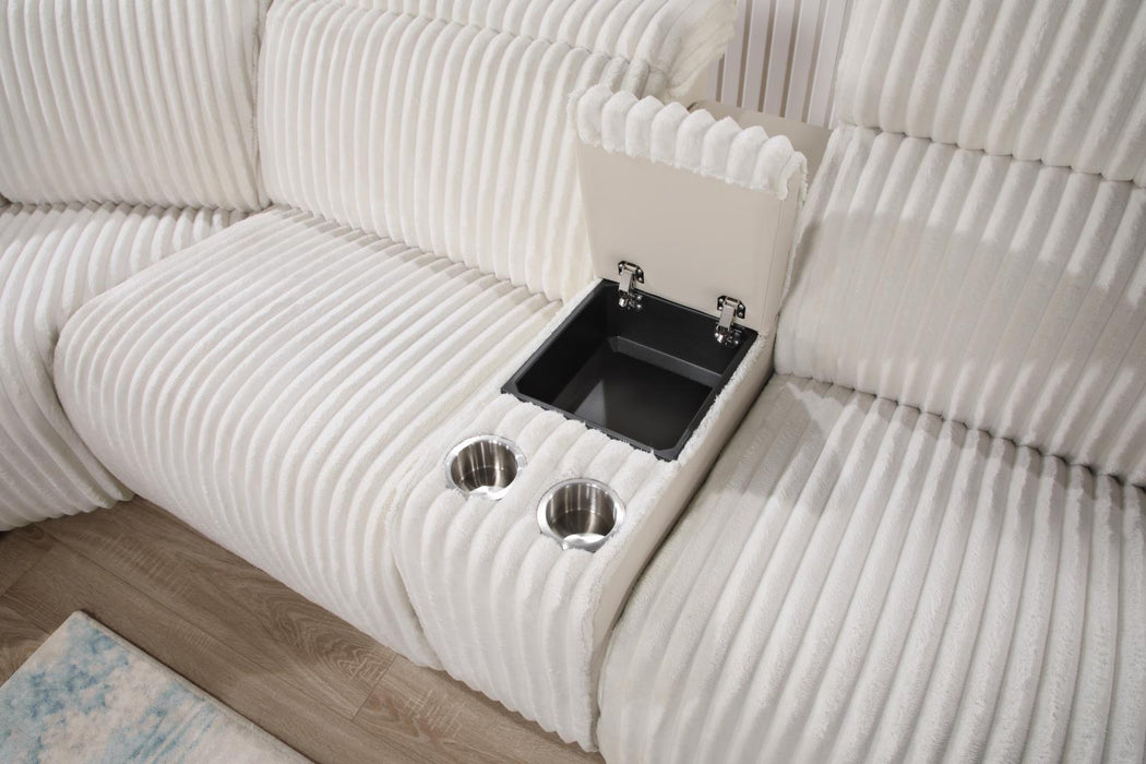 U14 - 6 Piece Power Reclining Sectional With Power Headrest - White - alternate view 4