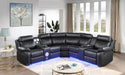 U63 - Motion 3 Piece Sectional With Bluetooth Speaker - Black - alternate view 4
