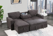 U0203 - Reversible Pull Out Fabric Sofa Bed - Dark Gray - alternate view 4