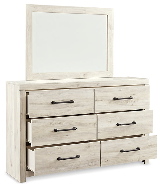 Cambeck Queen Panel Bed with 2 Storage Drawers with Mirrored Dresser and Nightstand - Raleigh Outlet
