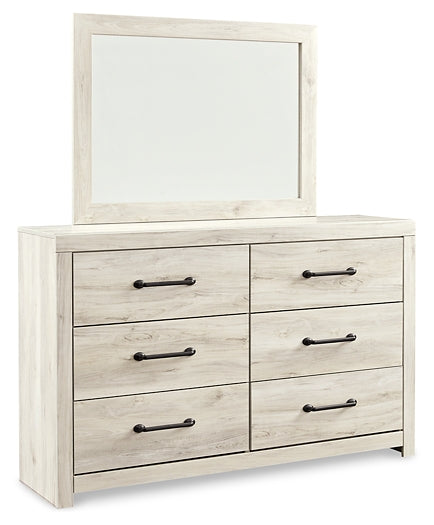Cambeck Queen Panel Bed with 2 Storage Drawers with Mirrored Dresser and Nightstand - Raleigh Outlet