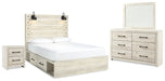 Cambeck Queen Panel Bed with 2 Storage Drawers with Mirrored Dresser and Nightstand - Raleigh Outlet