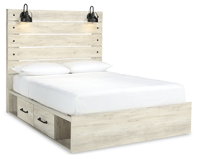 Cambeck Queen Panel Bed with 2 Storage Drawers with Mirrored Dresser and Nightstand - Raleigh Outlet