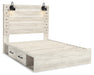 Cambeck Queen Panel Bed with 2 Storage Drawers with Mirrored Dresser and Nightstand - Raleigh Outlet