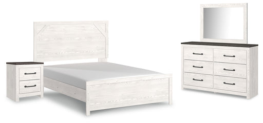 Gerridan Queen Panel Bed with Mirrored Dresser and Nightstand - Raleigh Outlet
