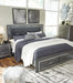 Lodanna King Panel Bed with 2 Storage Drawers with Mirrored Dresser and Nightstand - Raleigh Outlet