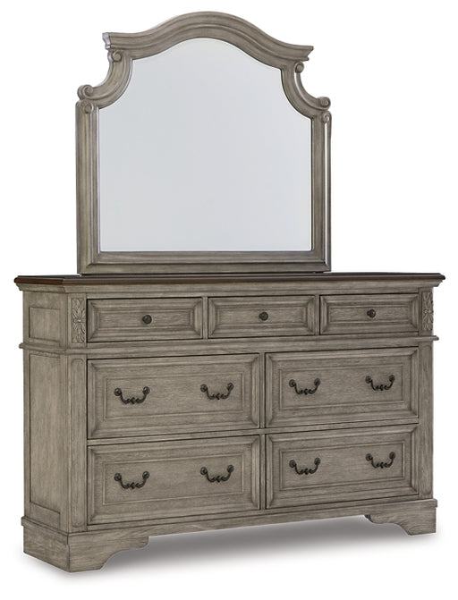 Lodenbay California King Panel Bed with Mirrored Dresser - Raleigh Outlet