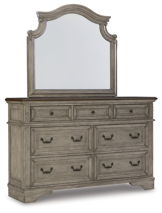 Lodenbay California King Panel Bed with Mirrored Dresser - Raleigh Outlet