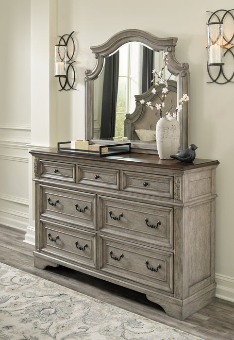 Lodenbay California King Panel Bed with Mirrored Dresser - Raleigh Outlet