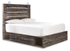 Drystan Queen Panel Bed with 2 Storage Drawers with Mirrored Dresser and Nightstand - Raleigh Outlet