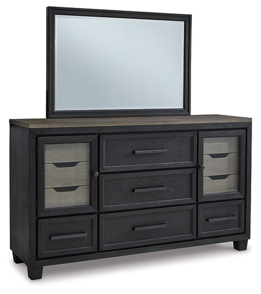 Foyland California King Panel Storage Bed with Mirrored Dresser, Chest and Nightstand - Raleigh Outlet