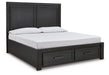 Foyland California King Panel Storage Bed with Mirrored Dresser, Chest and Nightstand - Raleigh Outlet