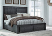 Foyland California King Panel Storage Bed with Mirrored Dresser, Chest and Nightstand - Raleigh Outlet